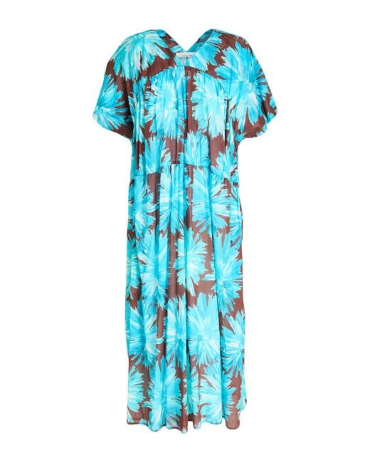 Liviana Conti Blue Azure Midi Dress Cotton