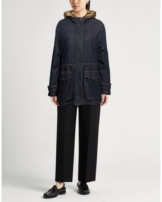 Moorer Blue Denim Outerwear Cotton, Cashmere, Elastane, Polyamide