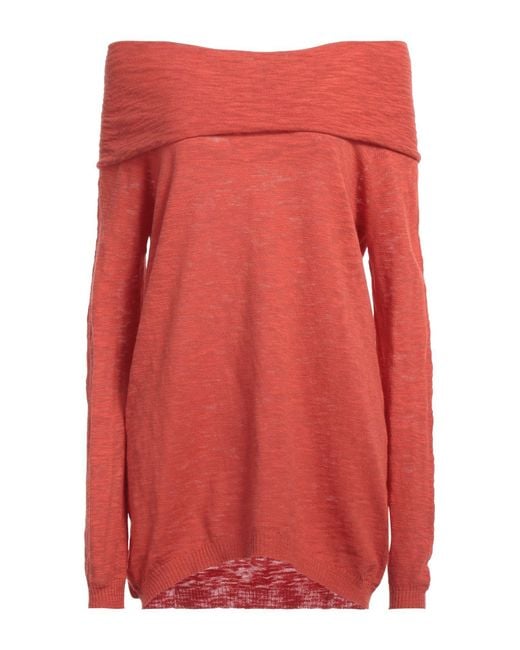 Les Copains Red Sweater Cotton, Polyamide