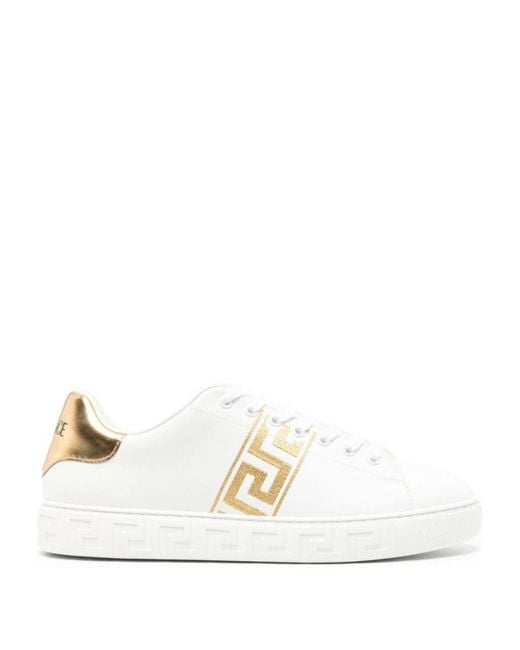 Versace Sneakers mit Greca-Stickerei in White für Herren