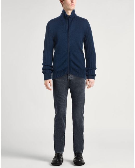 Paul & Shark Blue Cardigan Virgin Wool for men