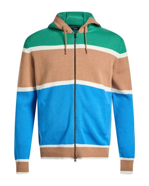 Herno Blue Cardigan Cashmere for men