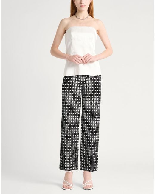 KENZO White Pants Polyester, Cotton, Elastane