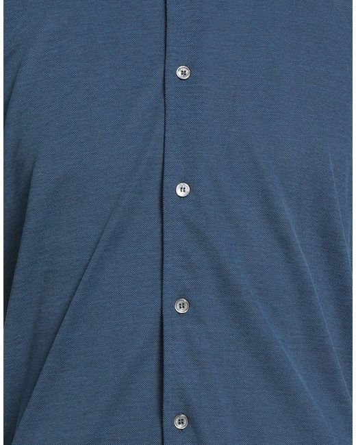Fedeli Blue Shirt Cotton for men