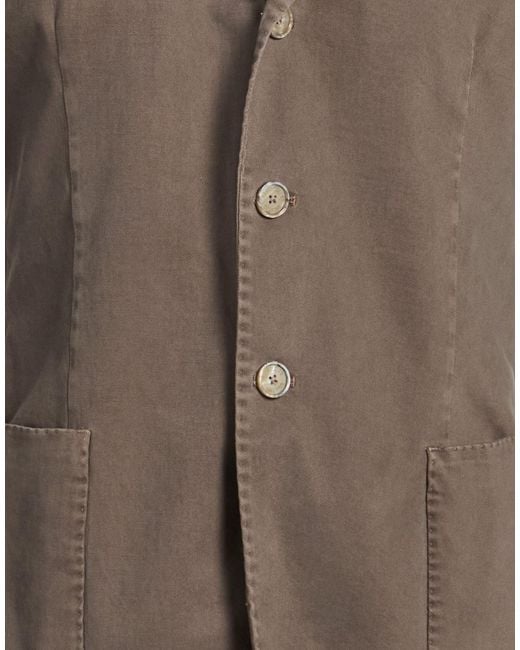 Santaniello Brown Blazer Cotton, Elastane for men