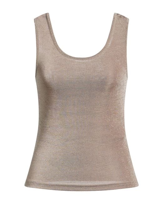 AMI Brown Tank Top Polyester, Elastane