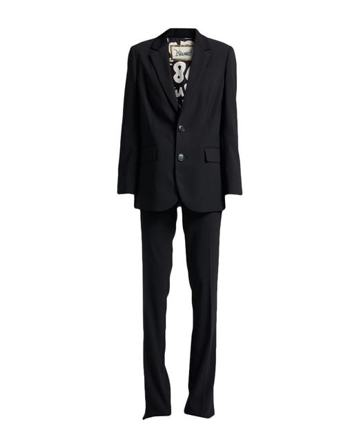 DSquared² Black Suit Polyester, Elastane
