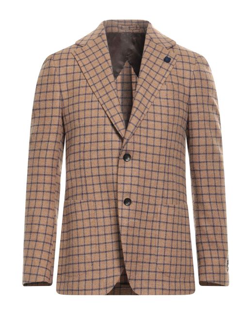 Lardini Brown Camel Blazer Wool for men