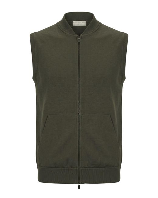 FILIPPO DE LAURENTIIS Green Military Cardigan Cotton for men