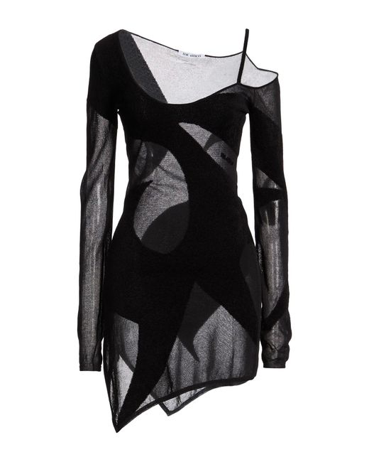 The Attico Black Mini Dress Cotton, Polyamide, Viscose