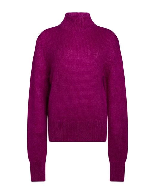 Dries Van Noten Purple Fuchsia Turtleneck Superkid Mohair, Polyamide