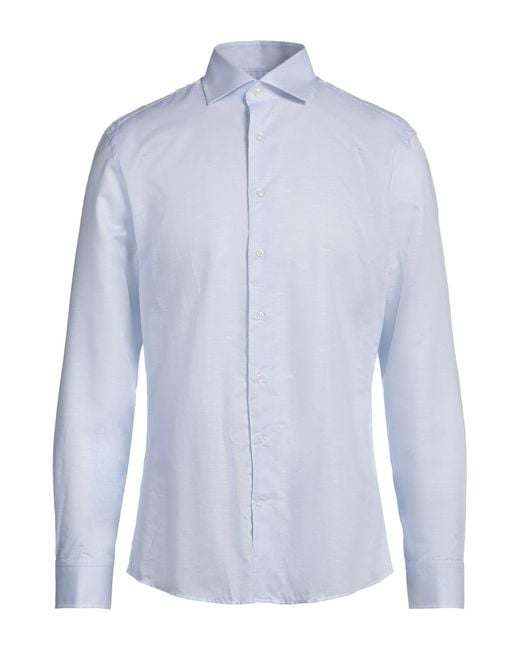 Hackett Blue Shirt Cotton, Linen for men