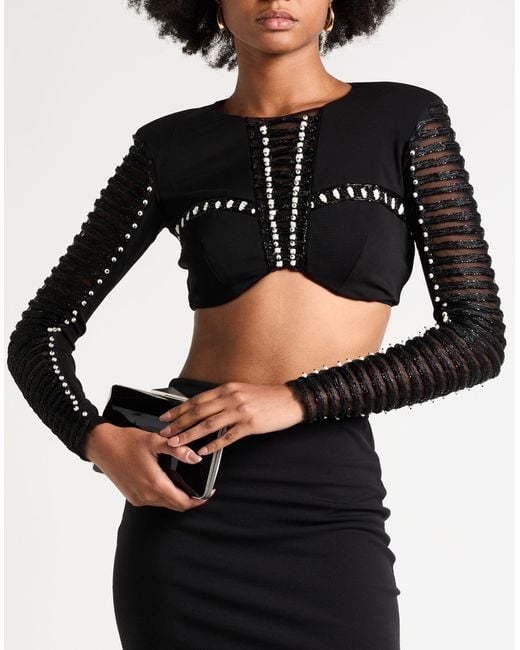 Elisabetta Franchi Tops in Black | Lyst