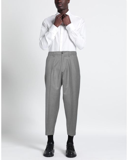 BE ABLE Gray Light Pants Virgin Wool, Elastane for men