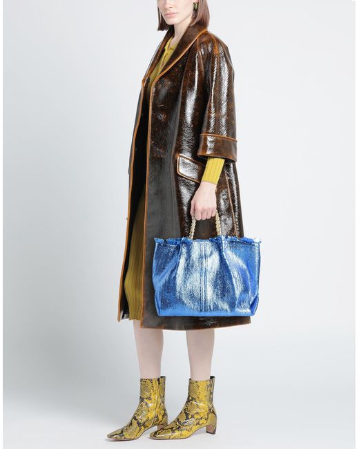 M★BRC Blue Bright Handbag Textile Fibers