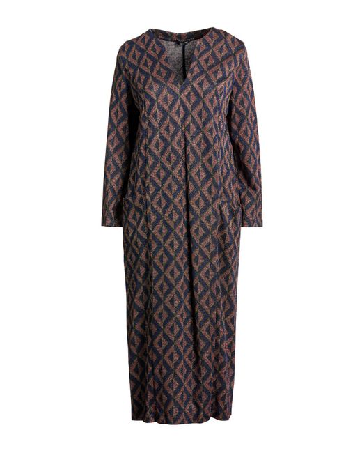 Hanita Blue Midi Dress Viscose, Nylon, Polyester, Elastane