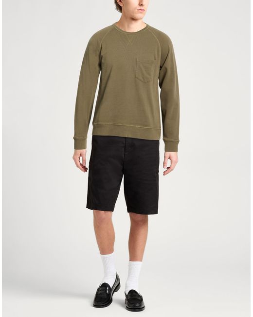 Officine Generale Green Military Sweatshirt Cotton for men