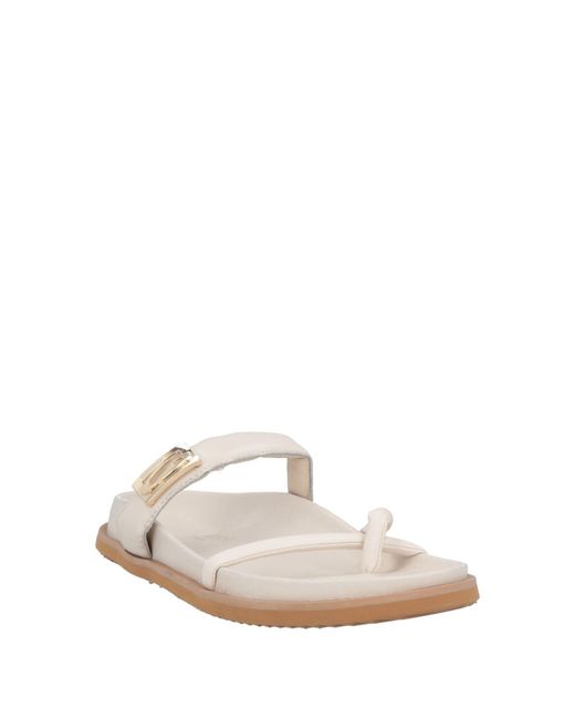 Alberto Guardiani White Thong Sandal Leather
