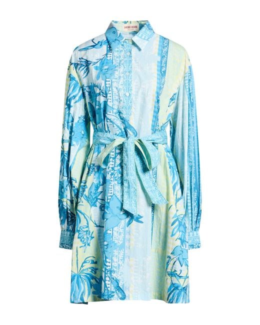 Emporio Sirenuse Blue Mini Dress Cotton