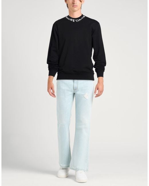 Versace Jeans Couture Black Sweatshirt Cotton, Elastane for men