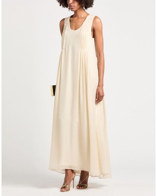 Peserico Natural Maxi Dress Polyester