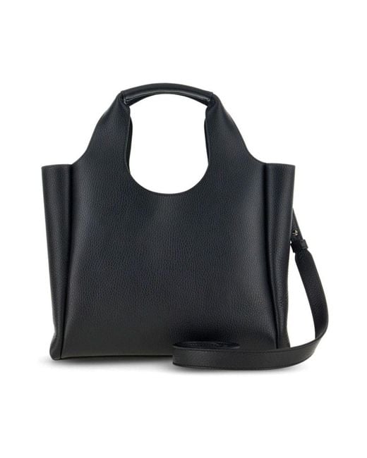 Bolso H-Bag mediano con logo en relieve Hogan de color Black