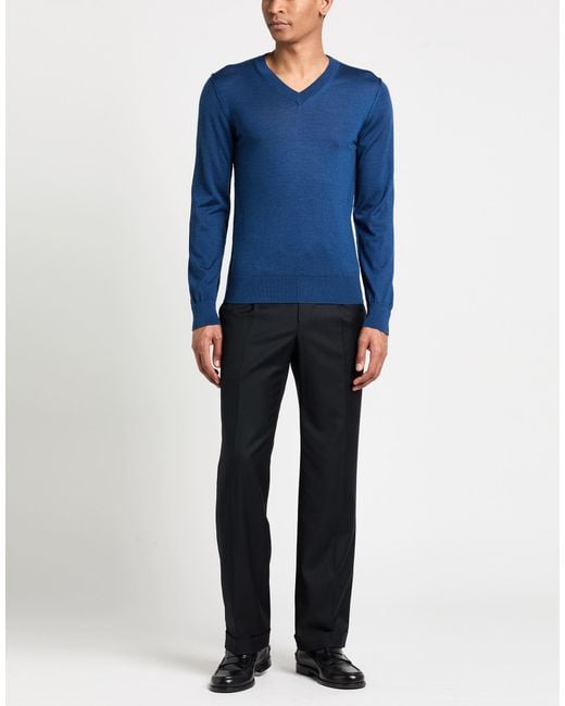 Dolce & Gabbana Blue Sweater Cashmere, Silk for men