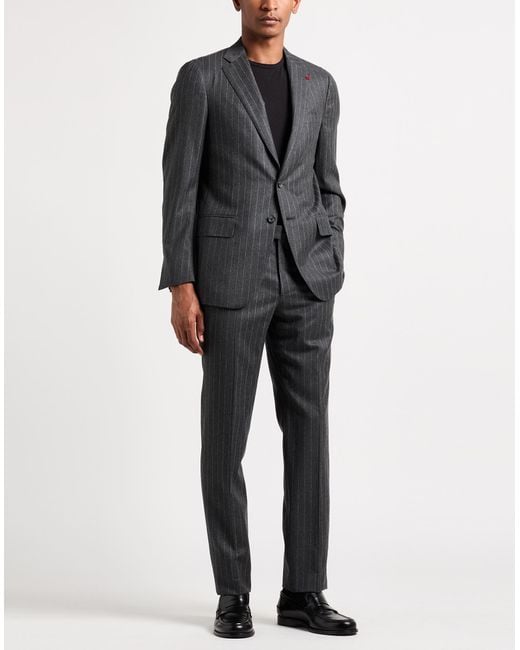 Isaia Suit Wool in Grey for Men Lyst UK