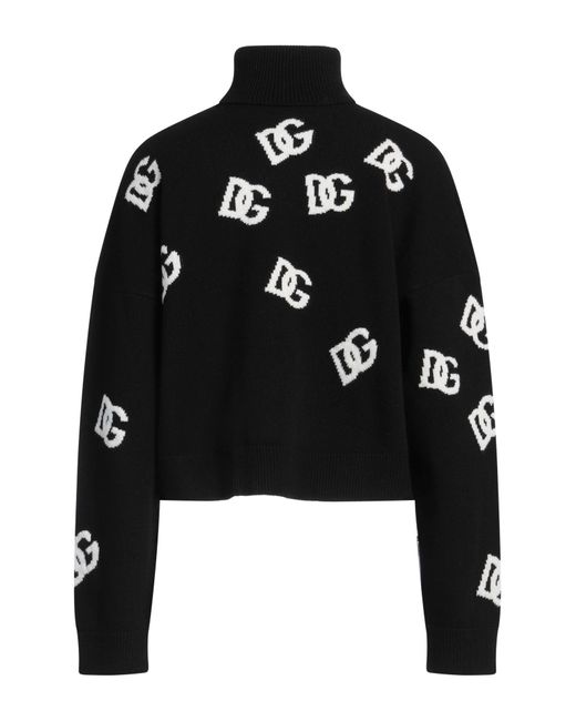Dolce & Gabbana Black Rollkragenpullover