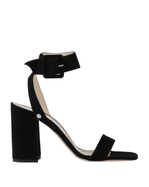 Manila Grace Black Sandals Leather