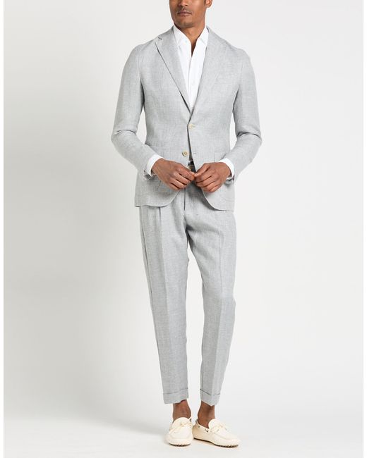 Eleventy Gray Platinum Suit Linen, Wool, Silk for men