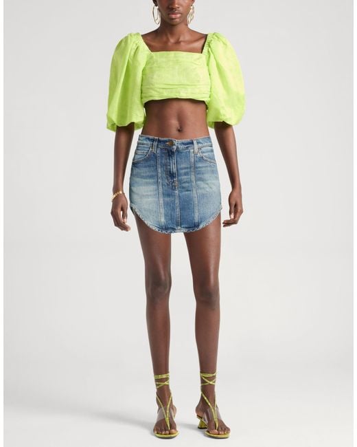 Pinko Blue Denim Skirt Cotton, Elastane