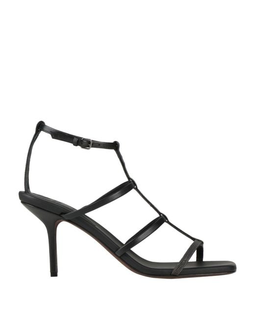 Brunello Cucinelli Black Sandals Leather