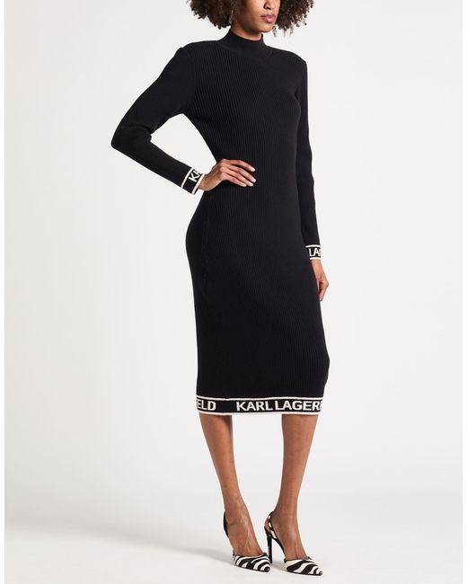 Karl Lagerfeld Black Midi Dress