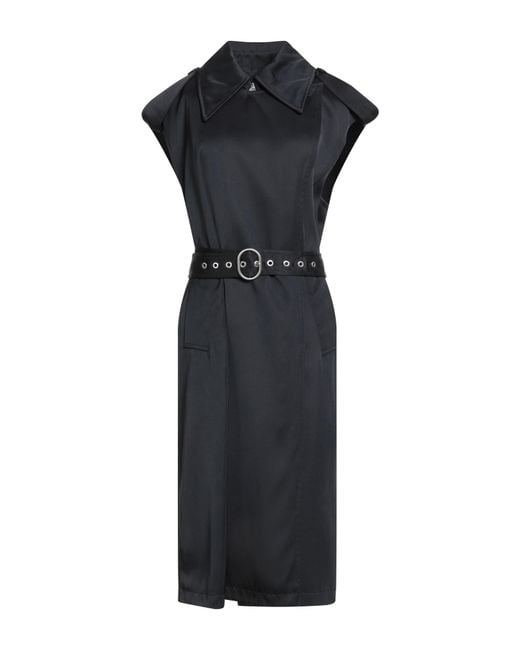 Jil Sander Black Overcoat & Trench Coat Viscose, Silk