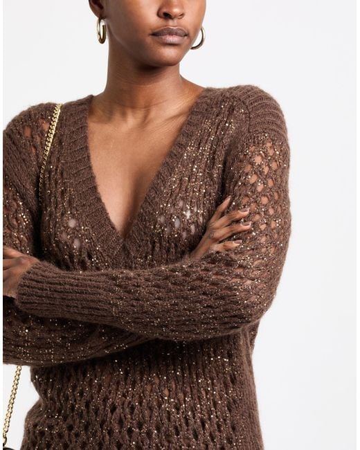 Blugirl Blumarine Brown Chocolate Sweater Polyamide, Acrylic, Polyester, Mohair Wool