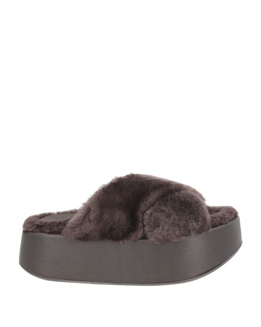 Paloma Barceló Brown Kai Sandals Shearling