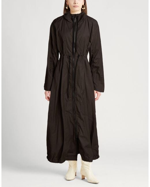 Tod's Black Overcoat & Trench Coat Polyester, Cotton