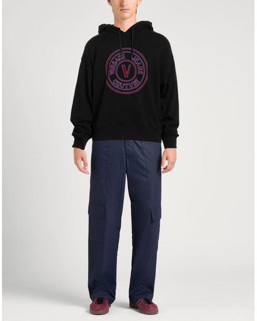 Versace Jeans Couture Black Sweatshirt Cotton, Elastane for men