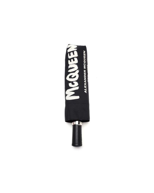 Parapluie à logo imprimé Alexander McQueen en coloris Noir Femme Accessoires Parapluies 