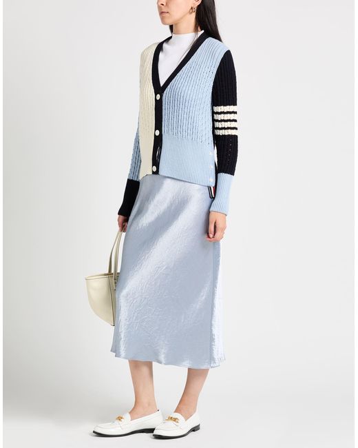 Thom Browne Blue Cardigan Virgin Wool