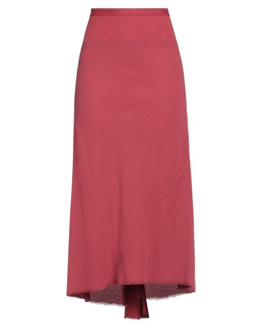 Rick Owens Red Midi Skirt