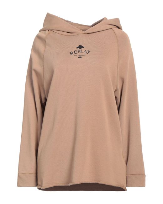 Replay Natural Camel Sweatshirt Organic Cotton
