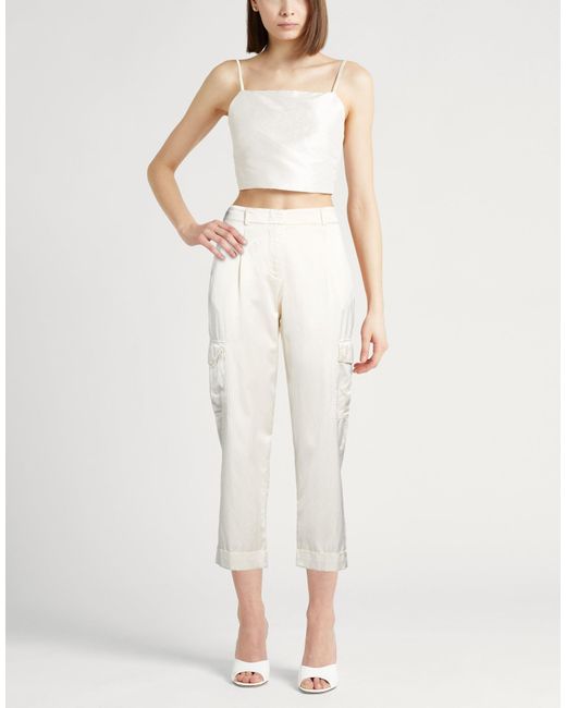 Peserico White Easy Pants Viscose, Cotton