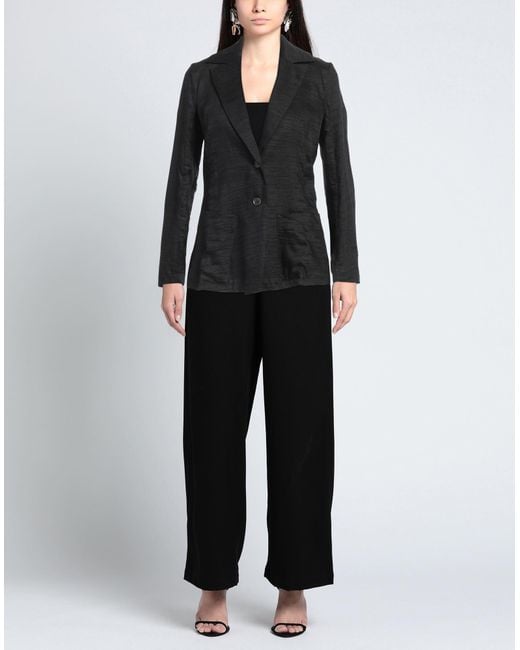Masnada Black Blazer Linen, Nylon