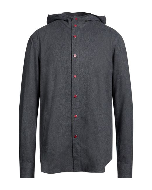 Kiton Gray Charcoal Jacket Cotton for men