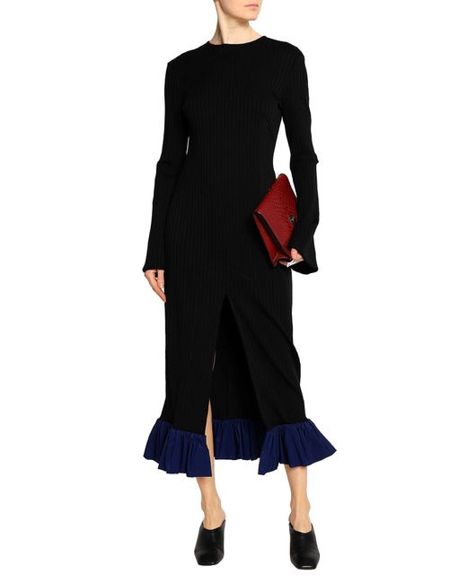 Ellery Black Midi Dress Viscose, Nylon, Elastane, Polyester
