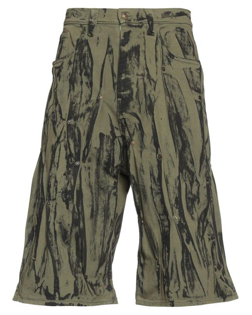 Kusikohc Green Denim Shorts for men