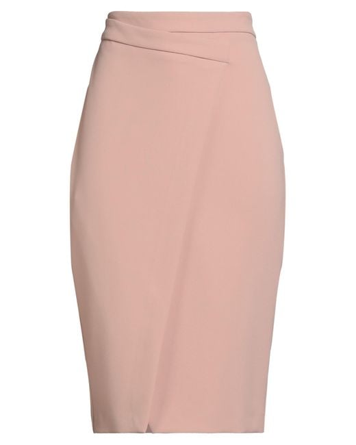 Kaos Pink Blush Midi Skirt Polyester, Elastane