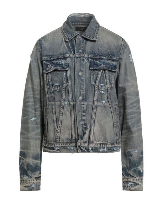 Amiri Gray Denim Outerwear Cotton for men